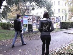 Русская случайный секс познакомившейся на улице парочки