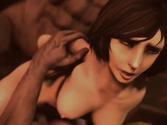 Красивая героиня компьютерной игры "BioShock" Элизабет ебется в ХХХ нарезке
