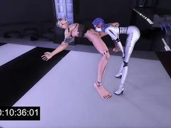 Сисястая девочка киборг жестко трахается с большими роботами