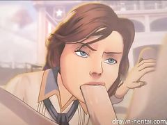 Настойчивый мульт герой трахает в попку Элизабет из игры " BioShock"